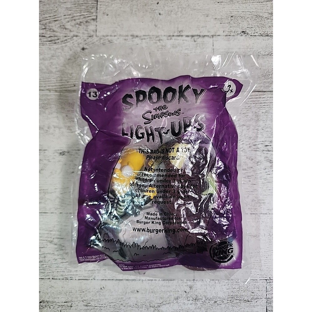 New Vintage Halloween The SIMPSONS BART Skeleton Scene Light Up Toy BURGER KING